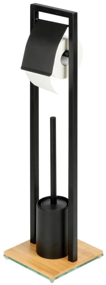 WENKO 24751100 - комплект за тоалетна BAMBU⁠SA 18x72,5 cm черно/кафяво
