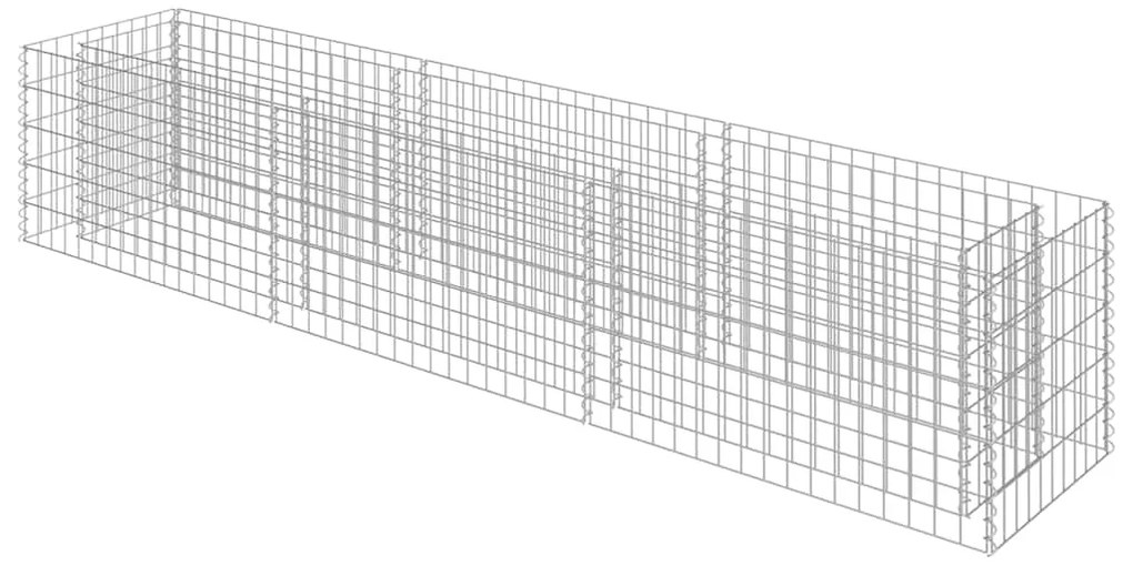 143563 vidaXL Габион повдигната леха, поцинкована стомана, 270x50x50 см
