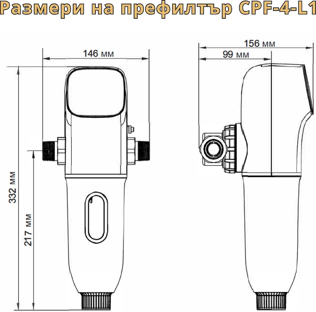 Самопочистващ префилтър CPF-4-L1 40 микр.
