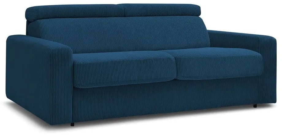 Тъмносин разтегателен диван от рипсено кадифе 215 cm Monaco – Bobochic Paris