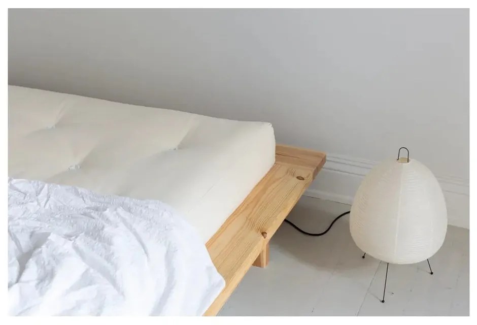 Двойно легло от масивен бор с включена подматрачна рамка в естествен цвят 180x200 cm Japan – Karup Design