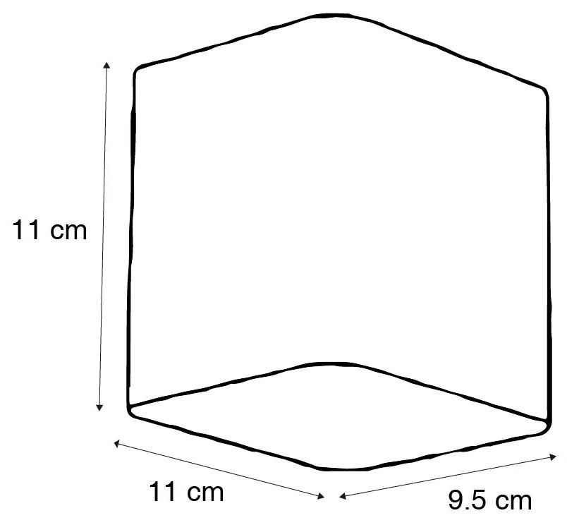Модерна стенна лампа черна с LED IP54 Квадратна - Evi