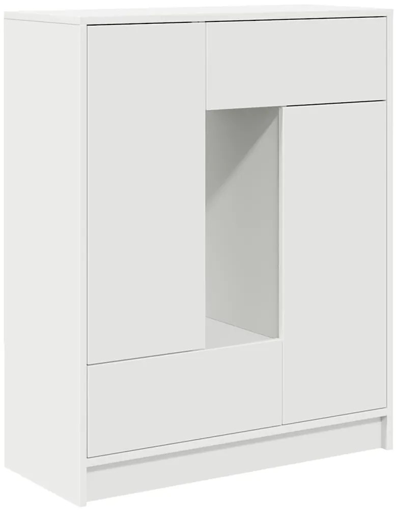 861850 vidaXL Бюфет с чекмеджета и вратички, бял, 73x31x90 см