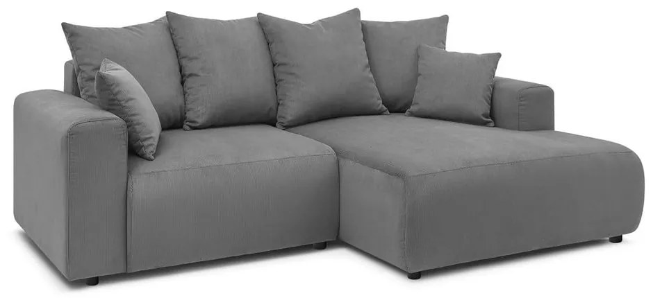 Сив кадифен ъглов диван Enjoy – Bobochic Paris