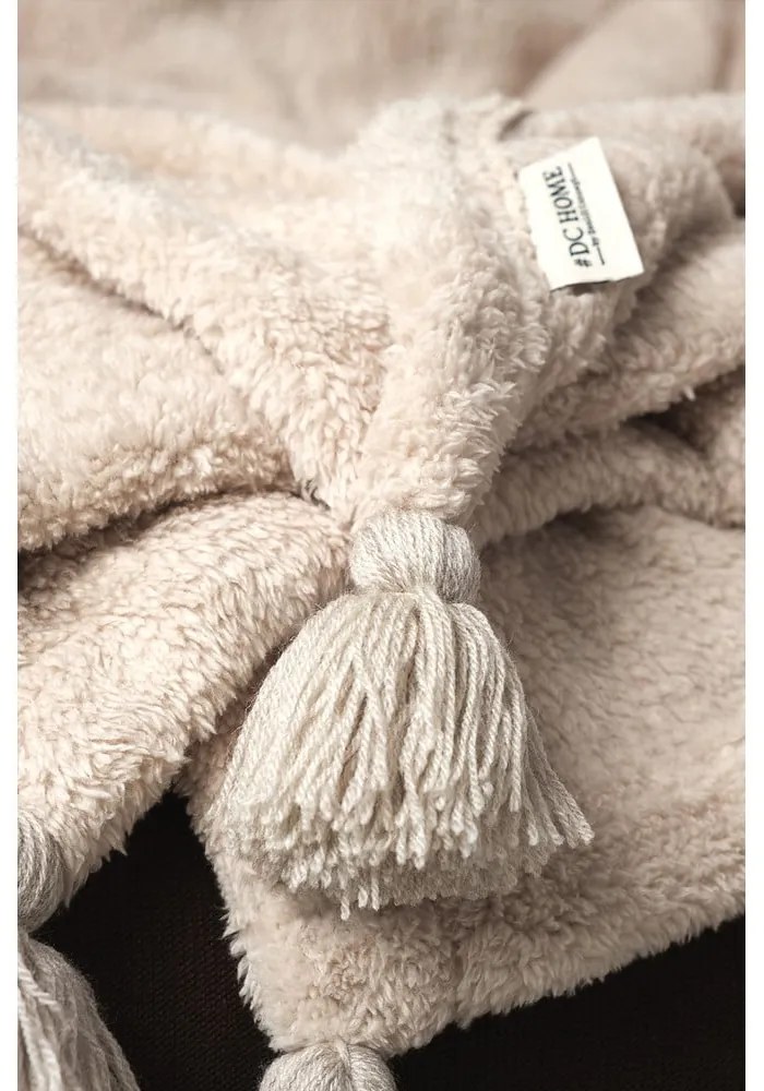 Светлокафяво покривало за легло от микроплюш 160x200 cm Puffy – Mijolnir