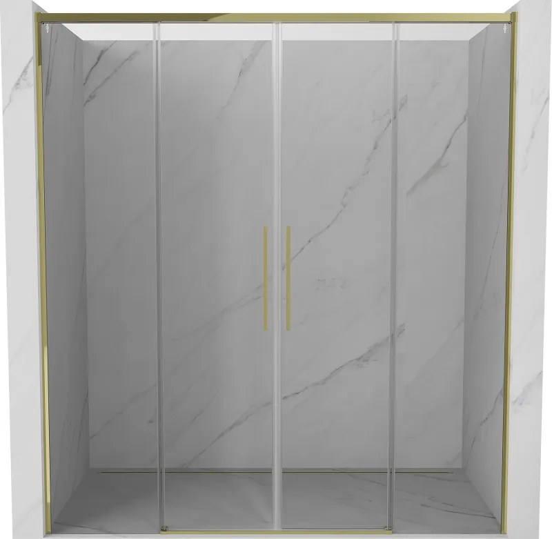 Mexen Rox Дует врати на душ плъзгащи се 170 см, прозрачни, златни - 8C2-170-002-50-00