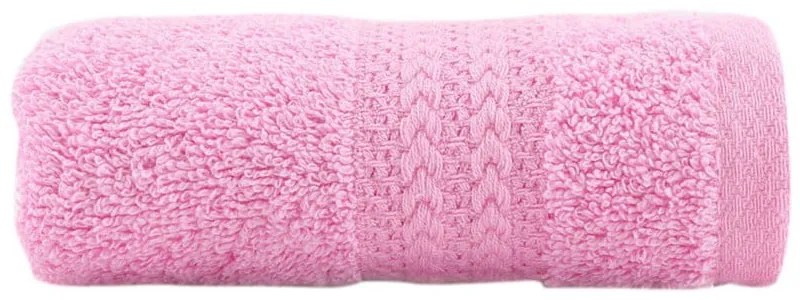 Розова хавлиена кърпа от чист памук , 30 x 50 cm - Foutastic