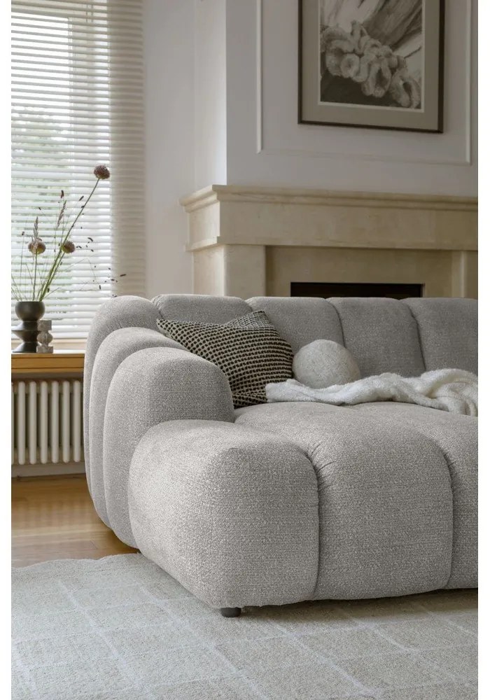 Светлосив ъглов диван (ляв ъгъл) Shell – Miuform