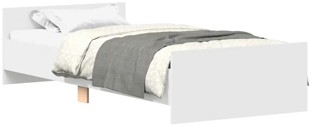835939 vidaXL Рамка за легло, бяла, 90x190 см, инженерно дърво