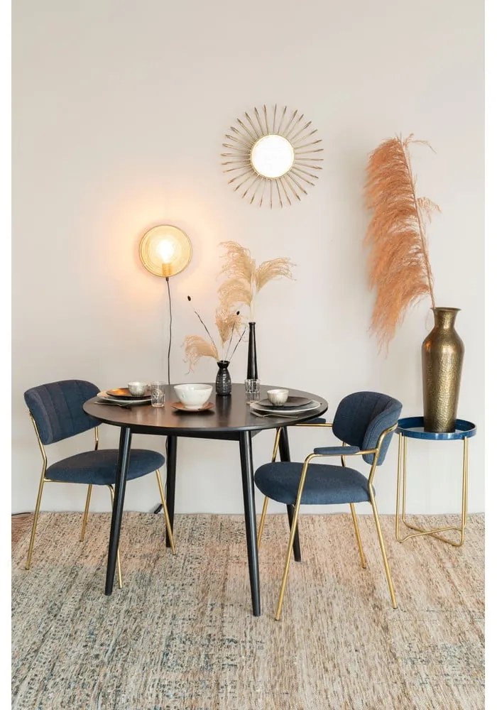 Кръгла маса за хранене с дъбов плот ø 100 cm Fabio - White Label