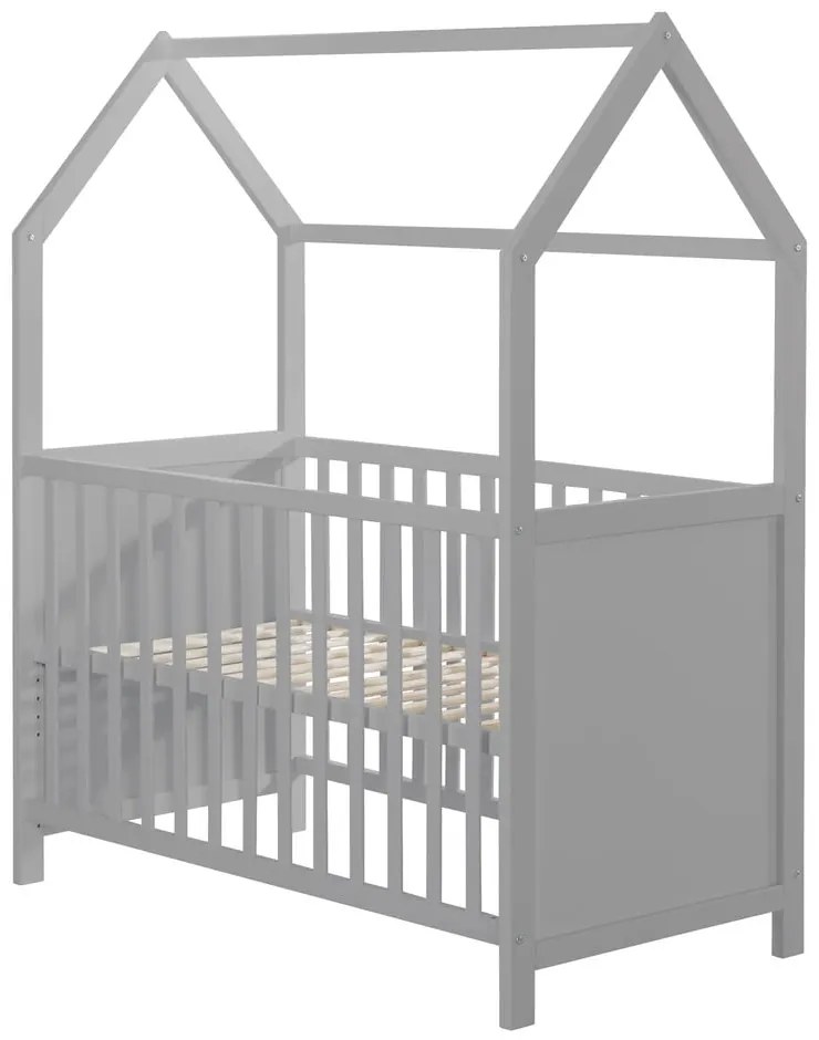 Сиво детско легло 60x120 cm - Roba