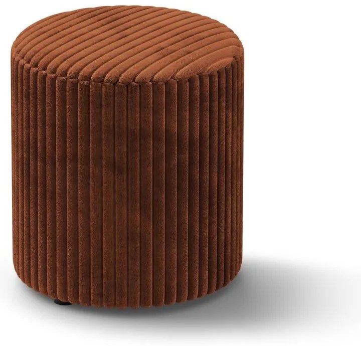 Табуретка от рипсено кадифе в тухлен цвят Dia – Micadoni