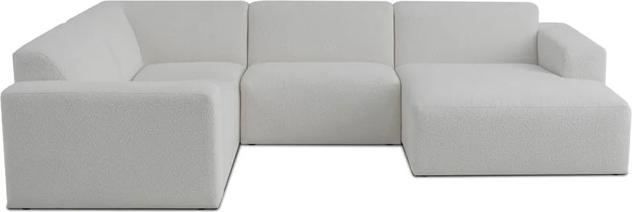 Бял ъглов диван от букле ("U" форма) Roxy – Scandic