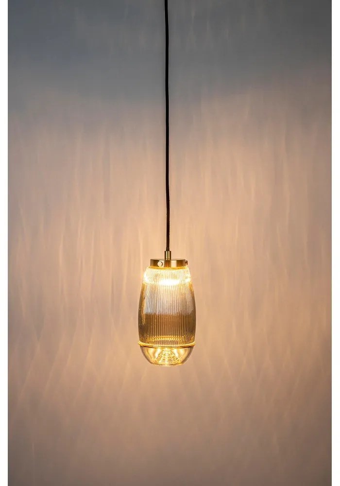 Висяща лампа в златист цвят със стъклен абажур ø 12 cm Robin - White Label