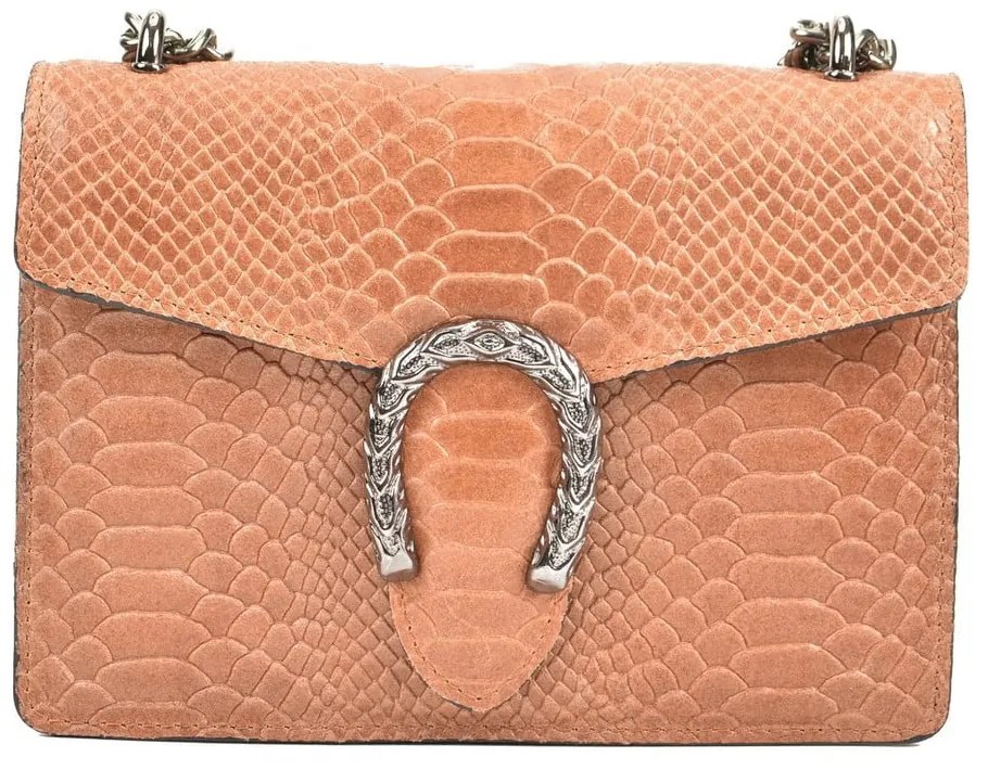 Кафява кожена чанта в цвят коняк Fiona - Renata Corsi