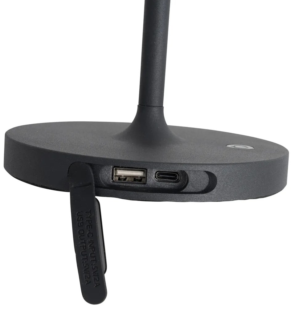 Комплект от 2 модерни акумулаторни настолни лампи бели - Maloi