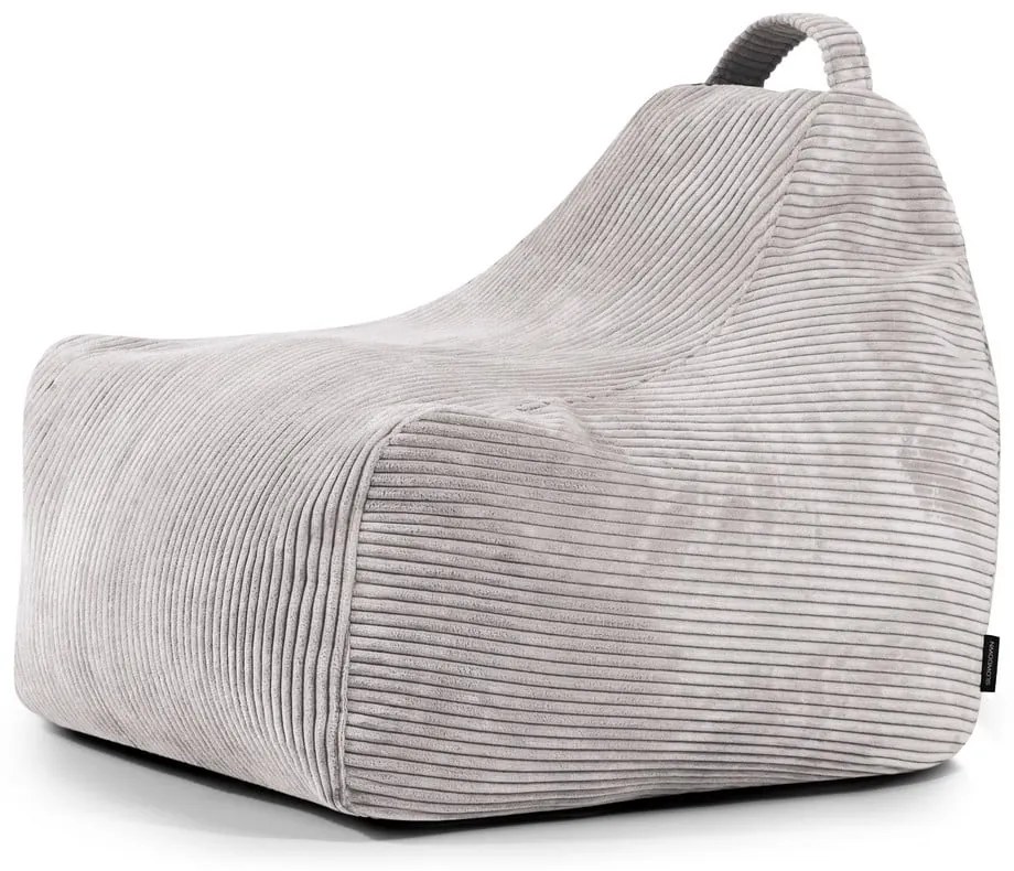 Светлосив детски пуф от рипсено кадифе Game Amuse – SLOWDOWN