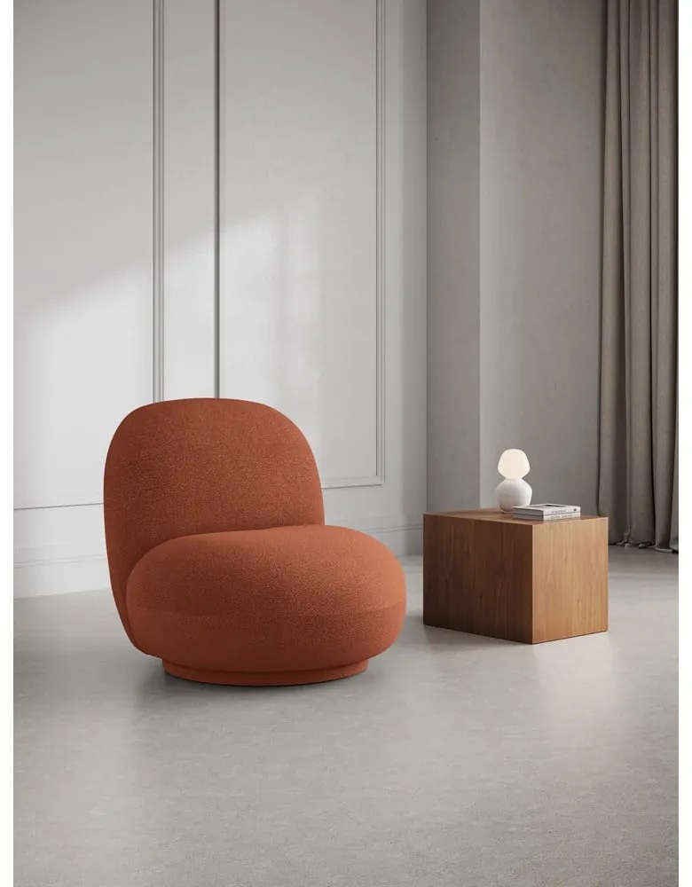 Кресло от плат букле в тухлен цвят Chuck – Micadoni Home