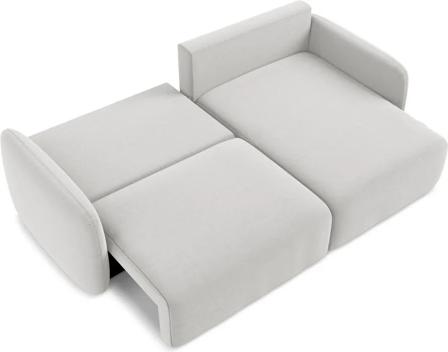 Светлосив кадифен сгъваем/с място за съхранение ъглов диван (десен ъгъл) Kalena – Makamii