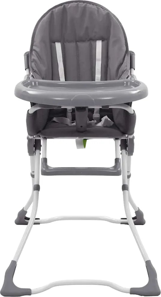 10185 vidaXL Високо бебешко столче за хранене, сиво и бяло
