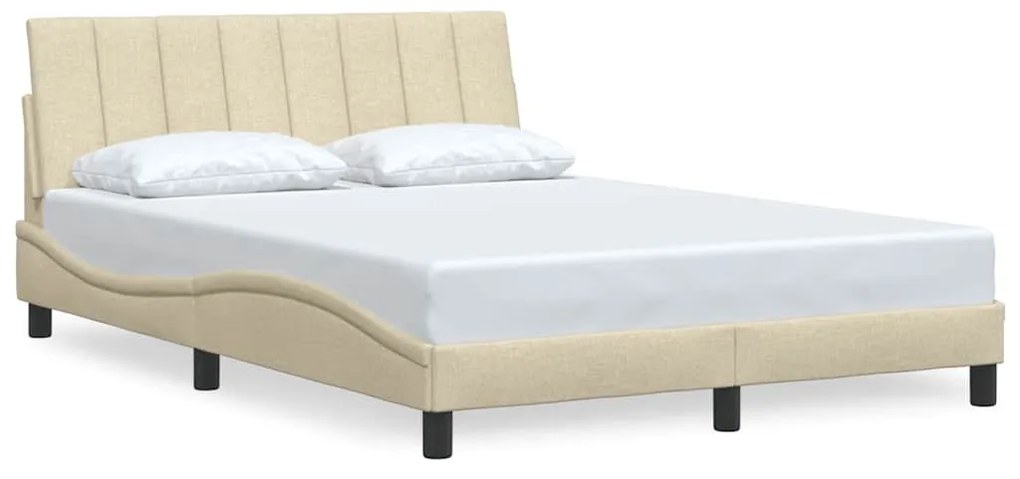 3310396 vidaXL Рамка за легло без матрак Hanko, кремава, 140x200 см, плат