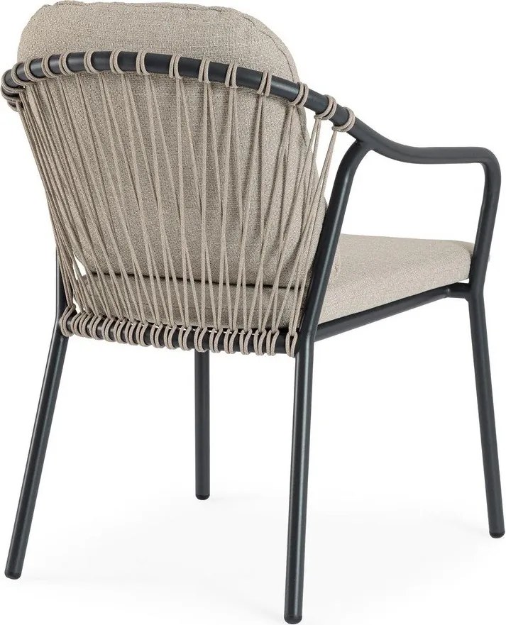 Светлокафяв градински стол метален Edvige – Bizzotto