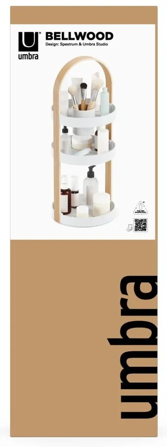 Дървен органайзер за баня в бял и естествен цвят Bellwood - Umbra