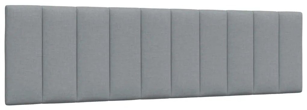 4019177 vidaXL Мека табла за легло, светлосива, 180 см, плат