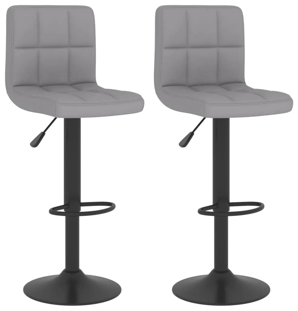 334282 vidaXL Бар табуретки, 2 бр, светлосиви, текстил
