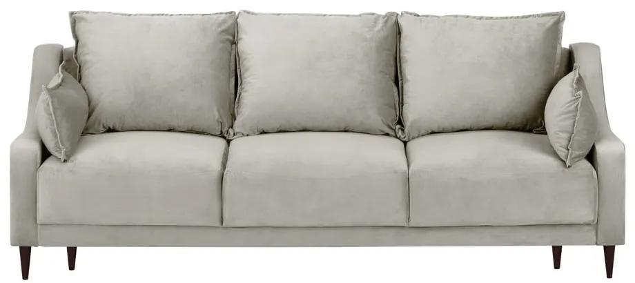 Разтегателен диван от бежово кадифе с място за съхранение , 215 см Freesia - Mazzini Sofas