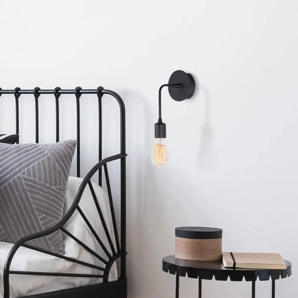 Матово черна стенна лампа Dartini – Opviq lights