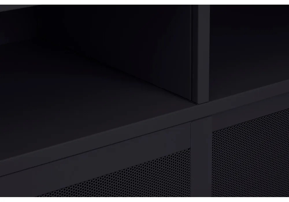 Черно метално шкафче с плъзгащи се врати 90x180x40 cm Veep – Unique Furniture