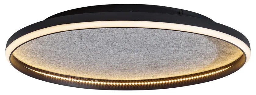 Дизайнерска таванна лампа черна с филц, включваща LED с 3-степенно димиране - Xavi Felt