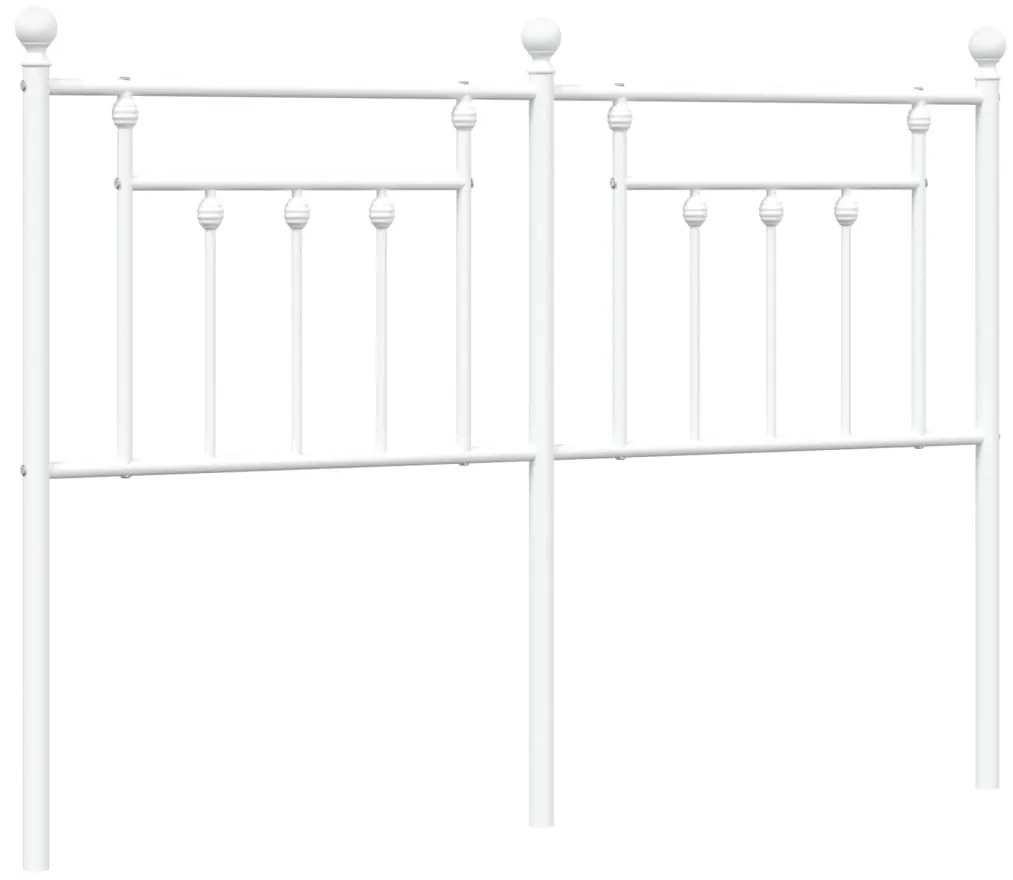 353619 vidaXL Метална резервна табла за легло, бяла, 140 см
