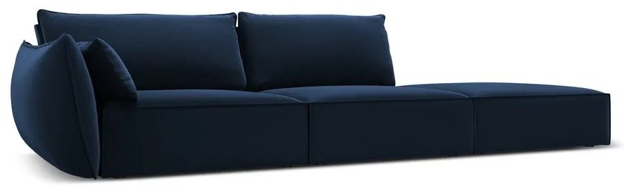 Тъмносин кадифен диван ляв ъгъл 264 cm Vanda – Mazzini Sofas