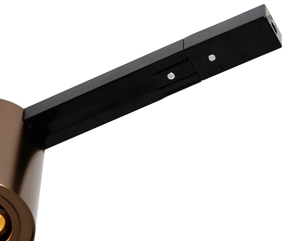 1-фазна релсова система с 5 прожектори тъмно бронз и черен - Rondoo Up