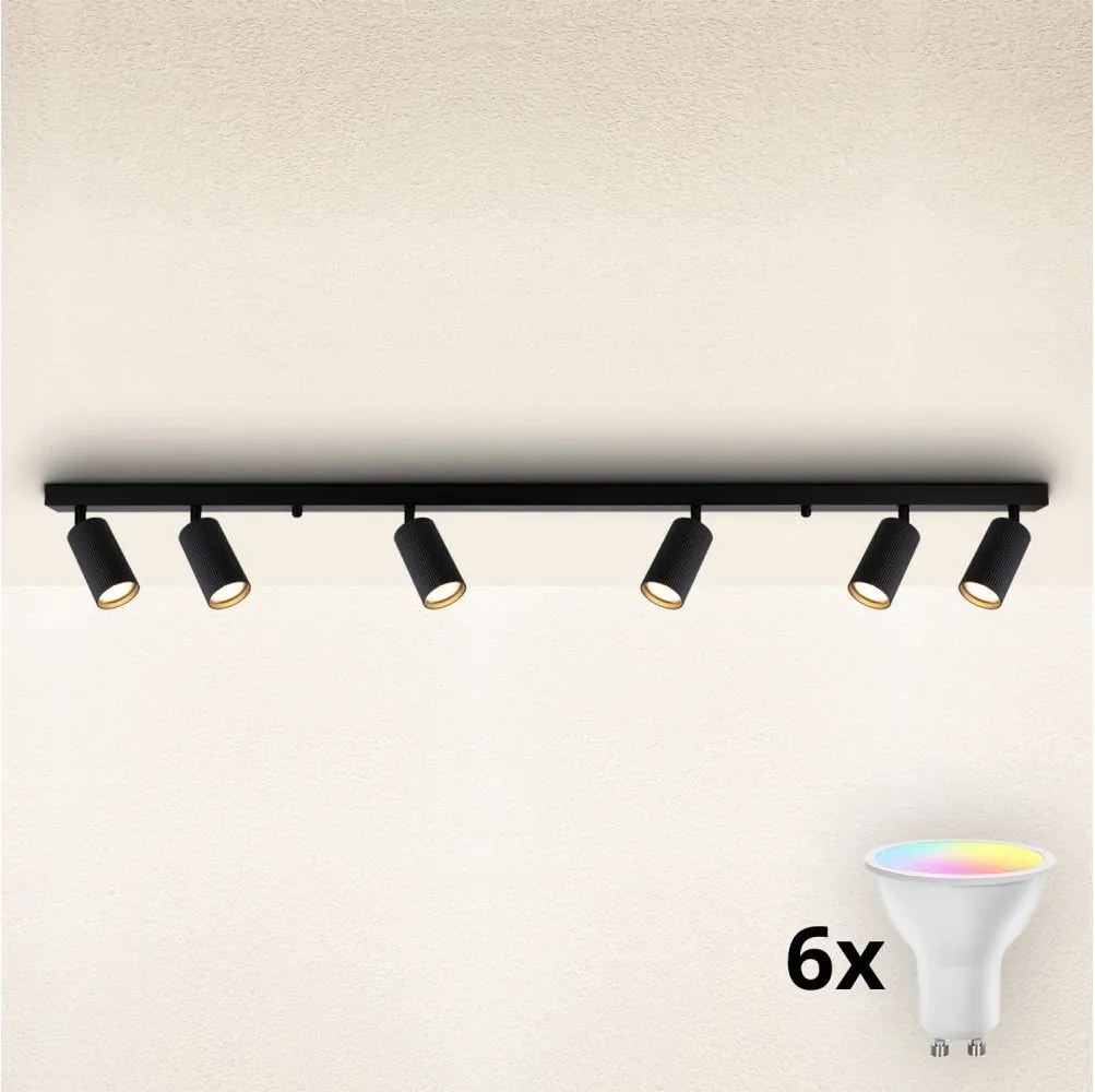 Brilagi - LED RGBW димируемо точково осветително тяло SELE MODERN 6xGU10/6,5W/230V Wi-Fi черно
