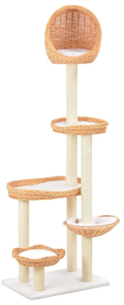 170729 vidaXL Котешко дърво със сизален стълб, естествен цвят, върба