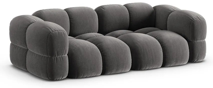 Сив кадифен диван 250 cm Loretto – Cosmopolitan Design