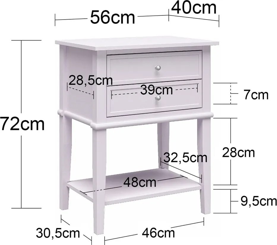 Светлосиньо нощно шкафче Franklin – Støraa