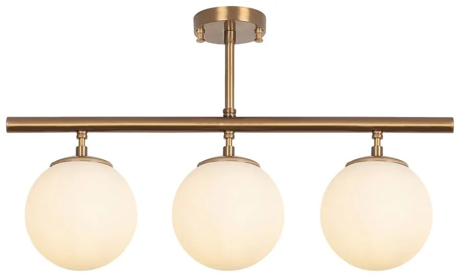 Висящо осветително тяло в бронзов цвят със стъклен абажур Atmaca – Opviq lights