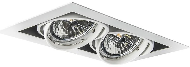 Комплект от 6 вградени прожектора бели AR111 регулируеми 2 светлини - Oneon