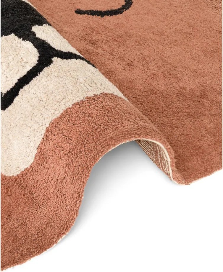 Кафяв памучен детски килим подходящ за пране/ръчно изработен 101x120 cm Snuggle Benni – Hanse Home