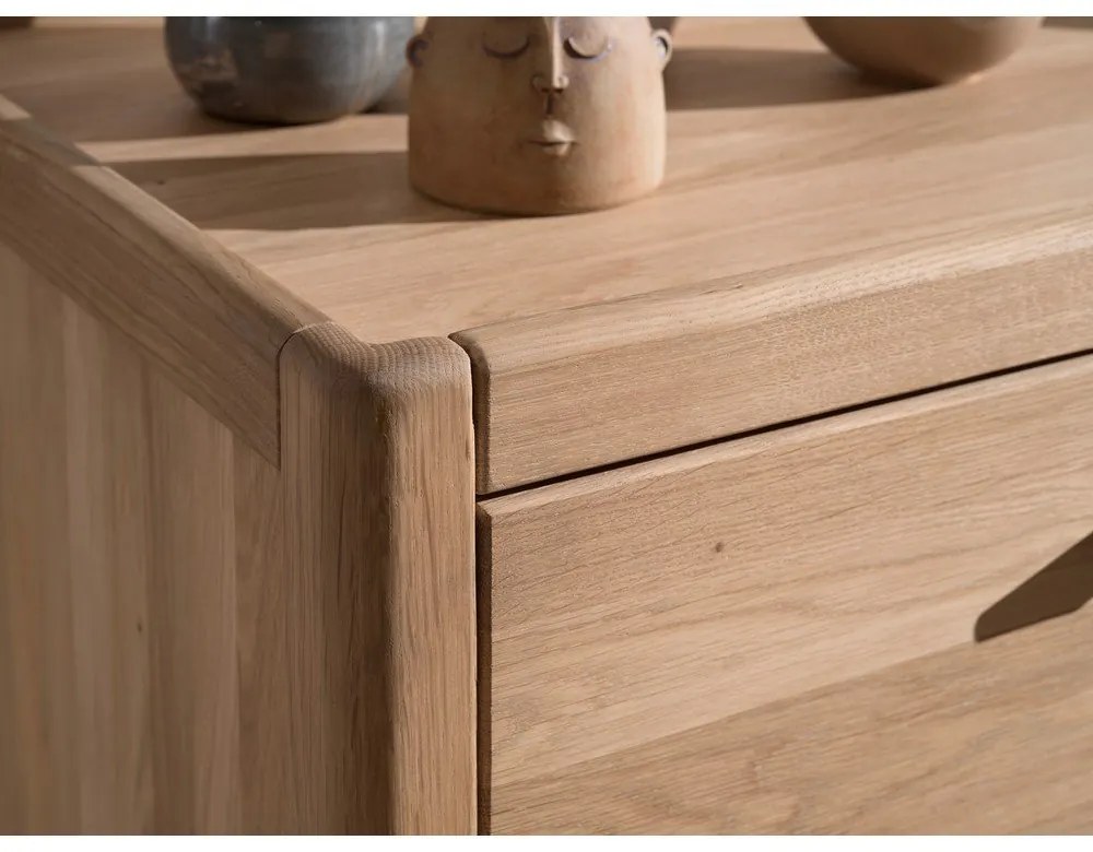 Детски скрин от масивен дъб в естествен цвят 100x95x55 cm Forrest – Vipack