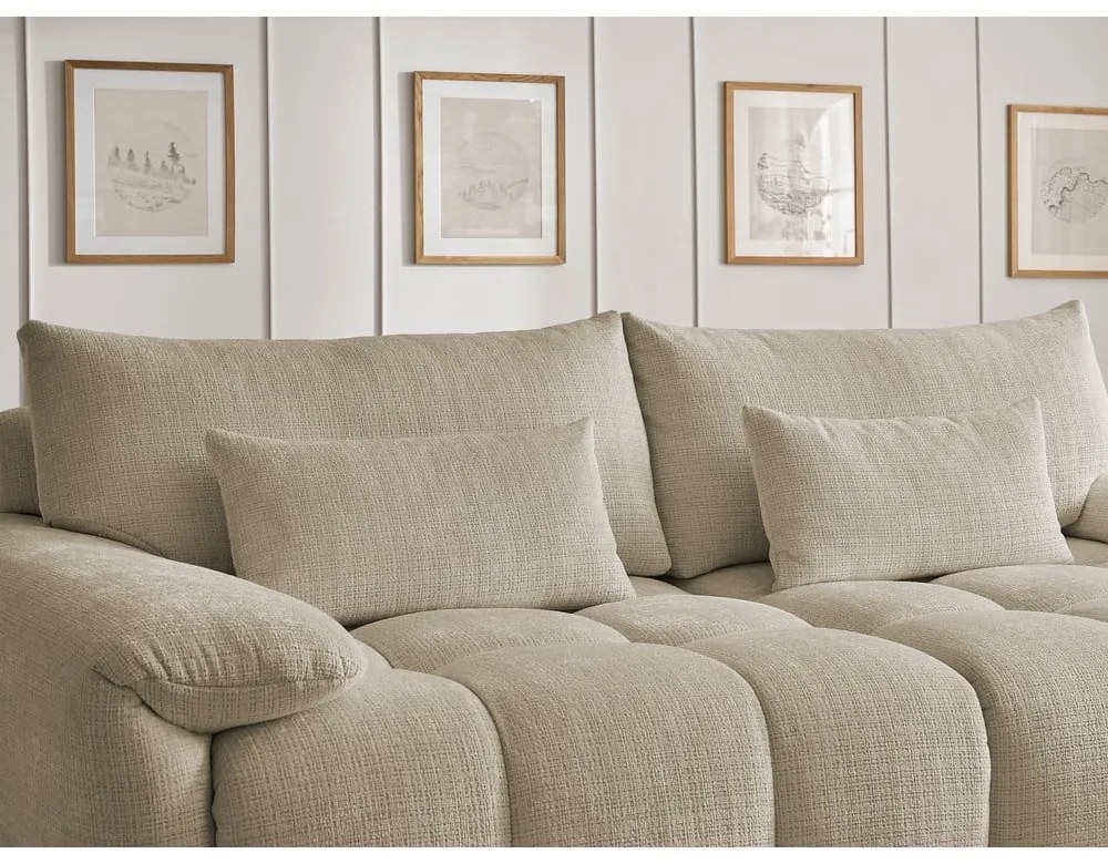 Бежов шенилов диван 264 cm Ivane – Bobochic Paris