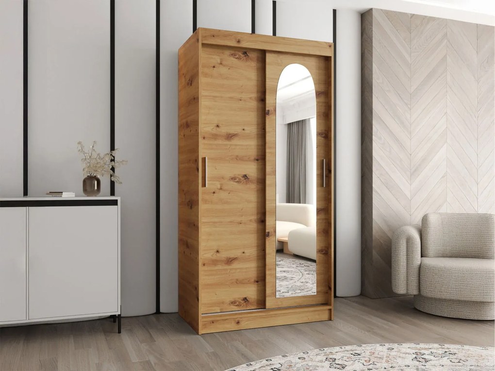 Гардероб Selfie 100 плъзгащ-Фусико-Дължина: 100 см