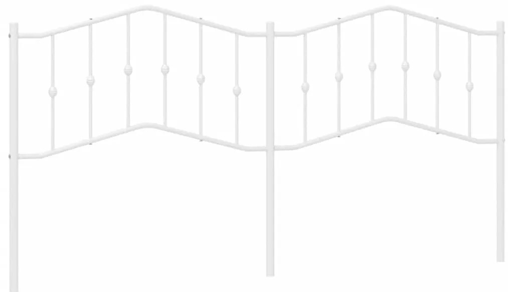 373875 vidaXL Метална резервна табла за легло, бяла, 193 см