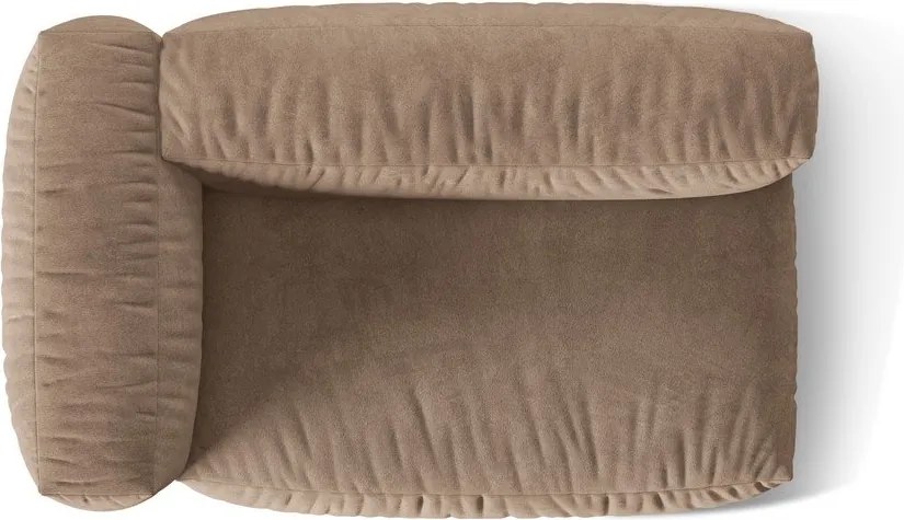 Светлокафяв кадифен модул за диван (ляв ъгъл) Martina – Micadoni