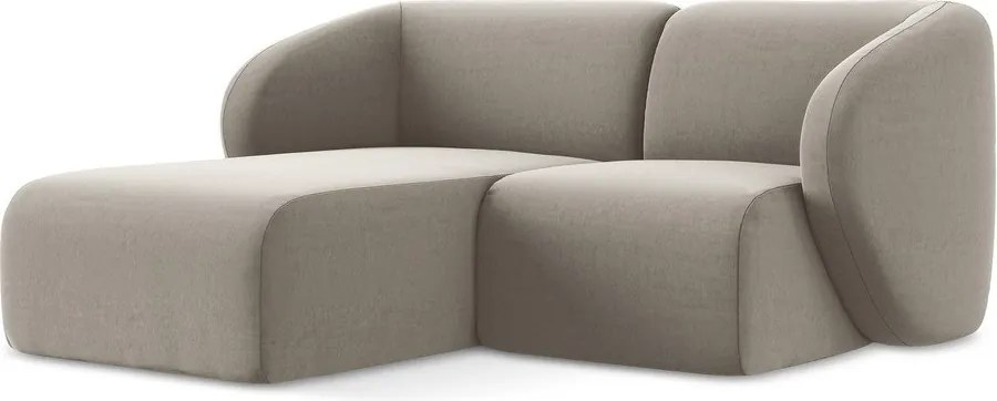 Светлокафяв кадифен ъглов диван (ляв ъгъл) Lani – Makamii