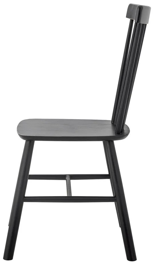 Черен трапезен стол от масивно каучуково дърво Mill – Bloomingville